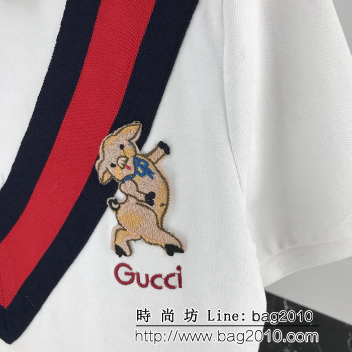 GUCCI古馳 19早春新款 官網同步 NY系列  絲光珠地棉Polo衫 男女同款 ydi1732